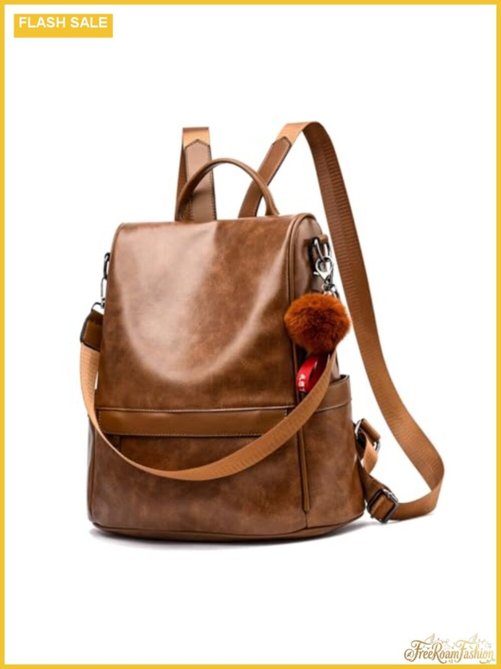 Women's PU Leather Backpack Purse Anti-theft 3-in-1 Laptop Travel Bag